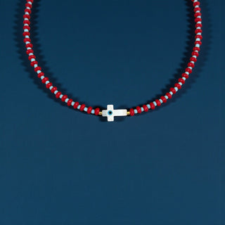 Mother of Pearl Cross Protection Necklace - Georgina Nicol