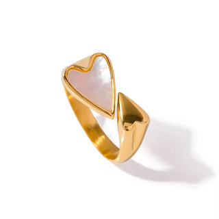 Mother of Pearl Double Heart Ring - Georgina Nicol