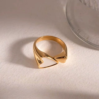 Mother of Pearl Double Heart Ring - Georgina Nicol