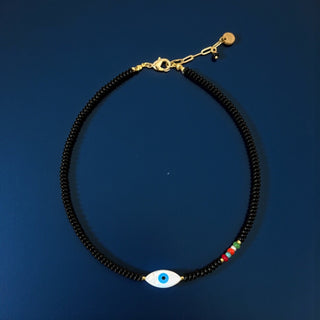 Mother of Pearl Evil Eye Protection Necklace - Georgina Nicol