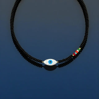 Mother of Pearl Evil Eye Protection Necklace - Georgina Nicol