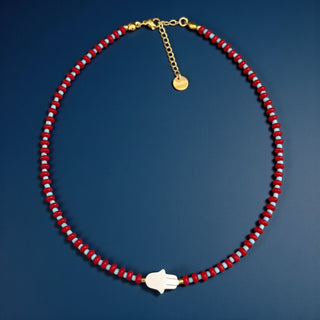Mother of Pearl Hamsa Protection Necklace - Georgina Nicol