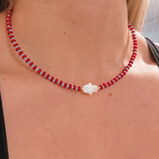 Mother of Pearl Hamsa Protection Necklace - Georgina Nicol