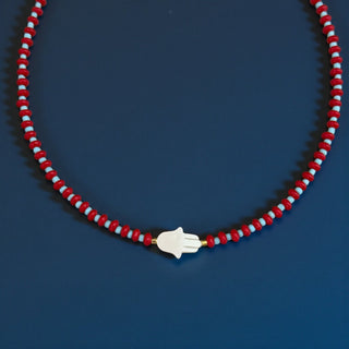 Mother of Pearl Hamsa Protection Necklace - Georgina Nicol