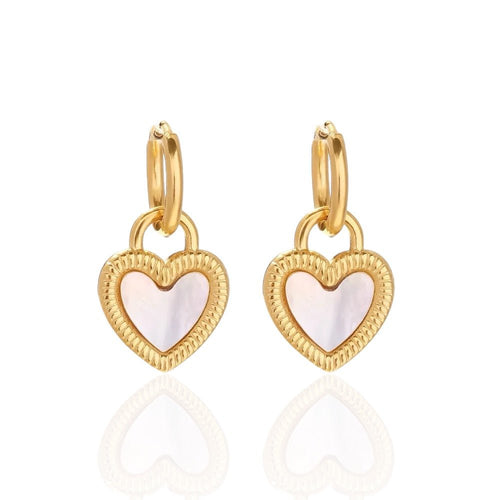 Mother of Pearl Heart Earrings - Georgina Nicol