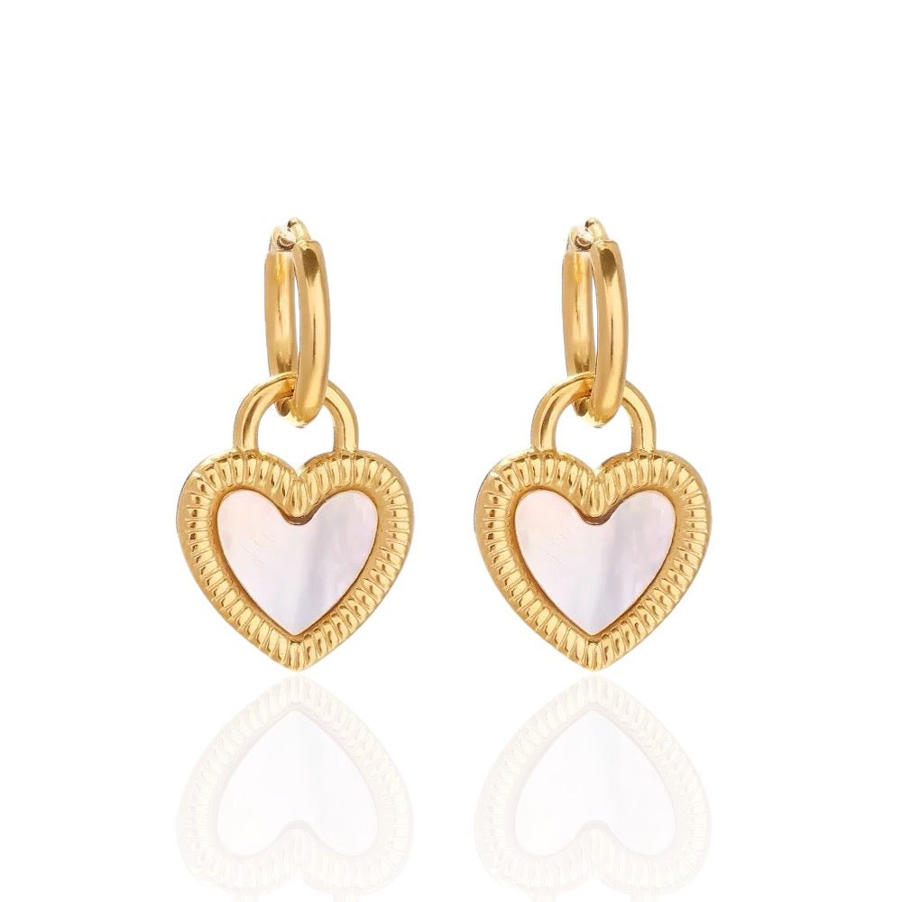 Mother of Pearl Heart Earrings - Georgina Nicol