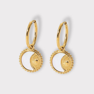 Mother of Pearl Sun Hoop Earrings - Georgina Nicol