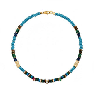 Multicolor Beaded Necklace with CZ Drops - Georgina Nicol