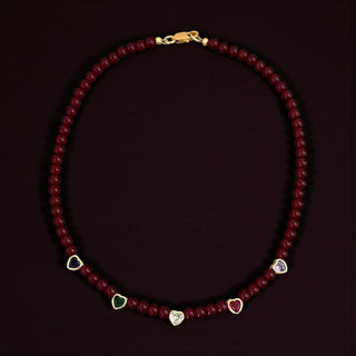 Multicolor Heart Beaded Necklace - Georgina Nicol