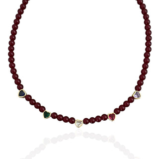 Multicolor Heart Beaded Necklace - Georgina Nicol