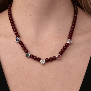 Multicolor Heart Beaded Necklace - Georgina Nicol