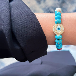 My Energy Is Protected and Balanced — Turquoise Evil Eye Bracelet - Georgina Nicol