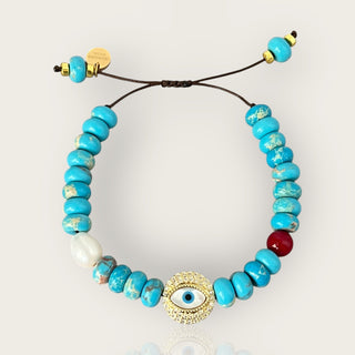 My Energy Is Protected and Balanced — Turquoise Evil Eye Bracelet - Georgina Nicol