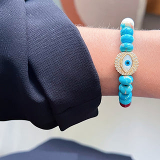 My Energy Is Protected and Balanced — Turquoise Evil Eye Bracelet - Georgina Nicol