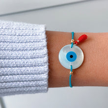 Load image into Gallery viewer, My Energy Is Protected — Mother of Pearl Evil Eye Bracelet - Georgina Nicol
