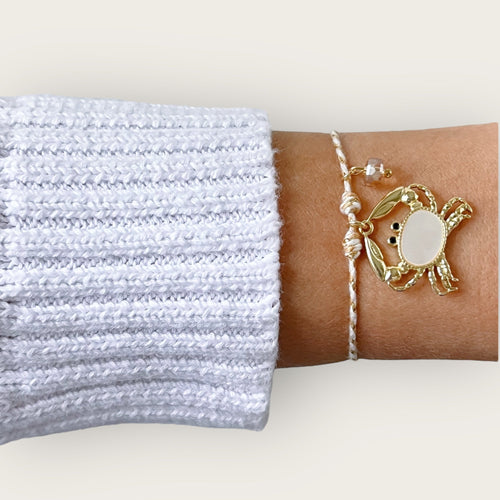 My Intuition and Inner Strength Guide Me — Mother of Pearl Crab Bracelet - Georgina Nicol