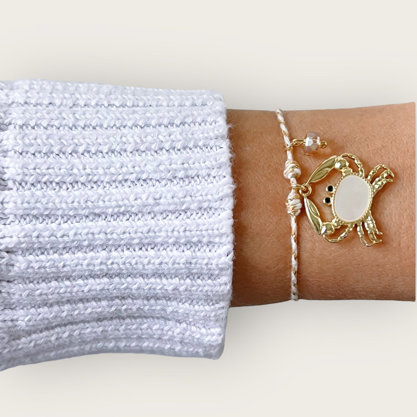 My Intuition and Inner Strength Guide Me — Mother of Pearl Crab Bracelet - Georgina Nicol