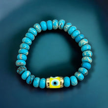 Load image into Gallery viewer, My Path Is Clear and Protected — Turquoise Evil Eye Bracelet - Georgina Nicol
