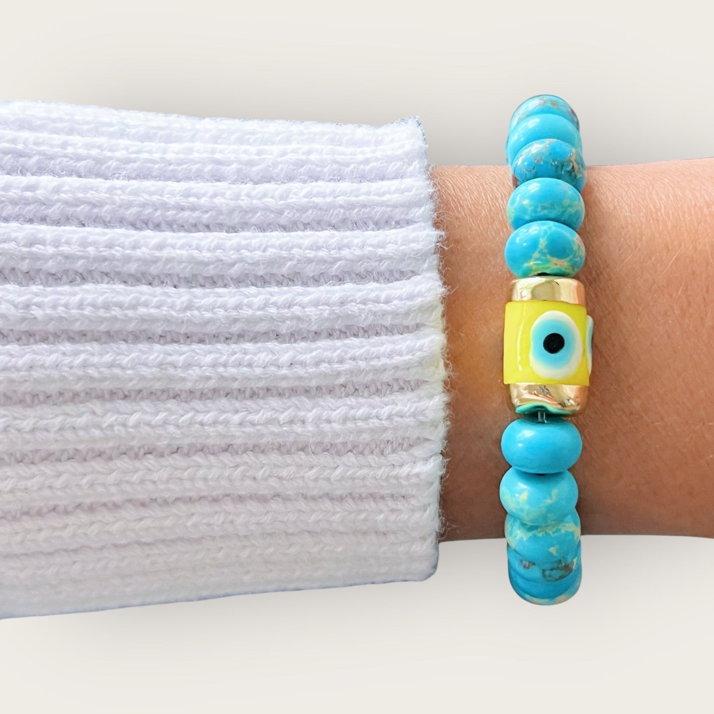 My Path Is Clear and Protected — Turquoise Evil Eye Bracelet - Georgina Nicol