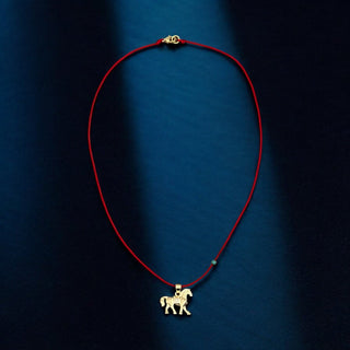 My Spirit Runs Free — Red String Horse Necklace - Georgina Nicol