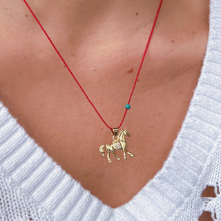 My Spirit Runs Free — Red String Horse Necklace - Georgina Nicol