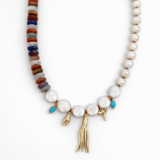 Ocean Energy, Grounded in Power Pearl & Stone Necklace - Georgina Nicol