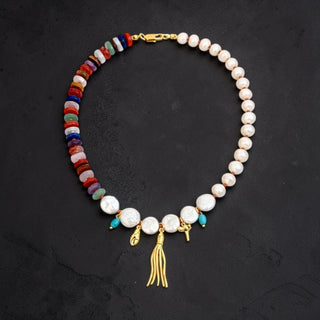 Ocean Energy, Grounded in Power Pearl & Stone Necklace - Georgina Nicol