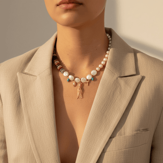 Ocean Energy, Grounded in Power Pearl & Stone Necklace - Georgina Nicol