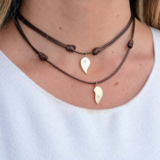 One for you One for me - Half Heart Cord Necklace - Georgina Nicol