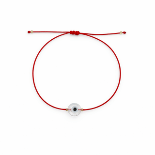 Only Good Energy Reaches Me Clear Evil Eye Red String Bracelet - Georgina Nicol