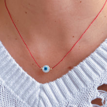 Load image into Gallery viewer, Only Good Energy Reaches Me — Evil Eye Red Thread Necklace - Georgina Nicol
