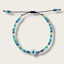 Load image into Gallery viewer, Only Good Energy Surrounds Me — Mother of Pearl Evil Eye Bracelet - Georgina Nicol
