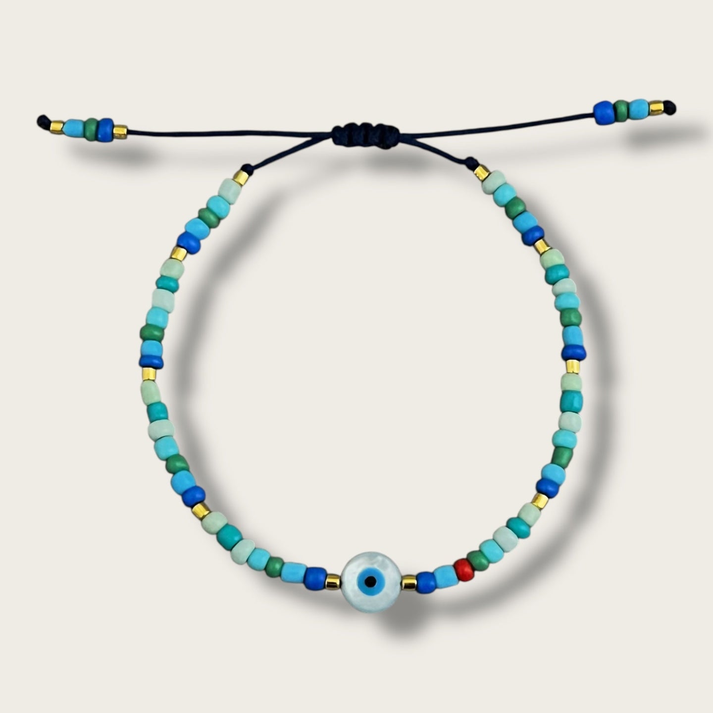 Only Good Energy Surrounds Me — Mother of Pearl Evil Eye Bracelet - Georgina Nicol