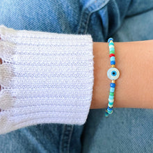 Load image into Gallery viewer, Only Good Energy Surrounds Me — Mother of Pearl Evil Eye Bracelet - Georgina Nicol
