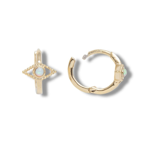 Opal Evil Eye Hoop Earrings - Georgina Nicol