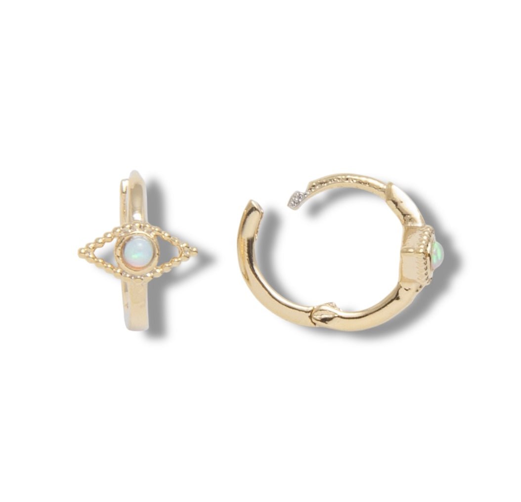 Opal Evil Eye Hoop Earrings - Georgina Nicol