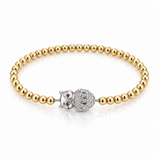 Owl Gold Beaded Bracelet - Georgina Nicol