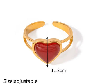 Passion & Power – Vintage Red Gemstone Adjustable Ring - Georgina Nicol