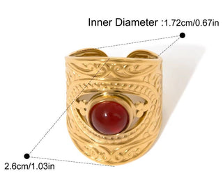 Passion & Power – Vintage Red Gemstone Adjustable Ring - Georgina Nicol