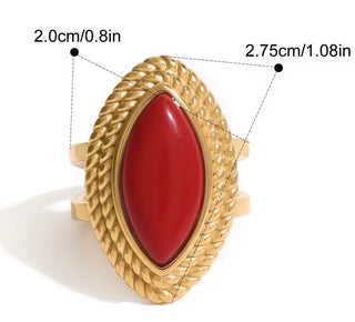 Passion & Power – Vintage Red Gemstone Adjustable Ring - Georgina Nicol