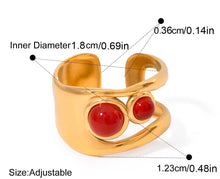 Load image into Gallery viewer, Passion &amp; Power – Vintage Red Gemstone Adjustable Ring - Georgina Nicol
