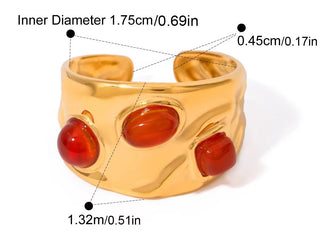 Passion & Power – Vintage Red Gemstone Adjustable Ring - Georgina Nicol