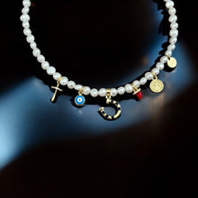 Load image into Gallery viewer, Pearls and Symbols That Protect My Journey Necklace - Georgina Nicol
