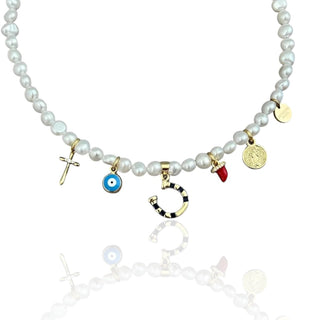 Pearls and Symbols That Protect My Journey Necklace - Georgina Nicol