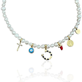 Pearls and Symbols That Protect My Journey Necklace - Georgina Nicol