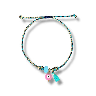 Positive Vibes Only — Pink Evil Eye Bracelet - Georgina Nicol