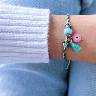 Positive Vibes Only — Pink Evil Eye Bracelet - Georgina Nicol