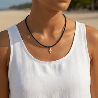 Power, Protection & Direction Blue Sapphire Shark Necklace - Georgina Nicol