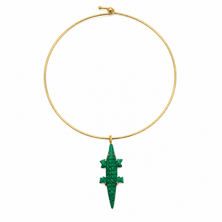 Power, Protection & Magnetic Presence Malachite Crocodile Choker - Georgina Nicol