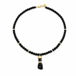 Protected and Powerful Black Onyx Figa Hand Lucky Charm Necklace - Georgina Nicol